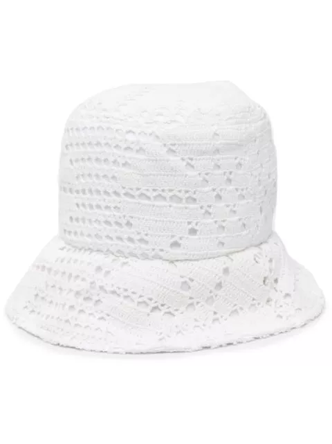 Comme Des Garcons Shirt crochet-knit cotton bucket hat Men 0116