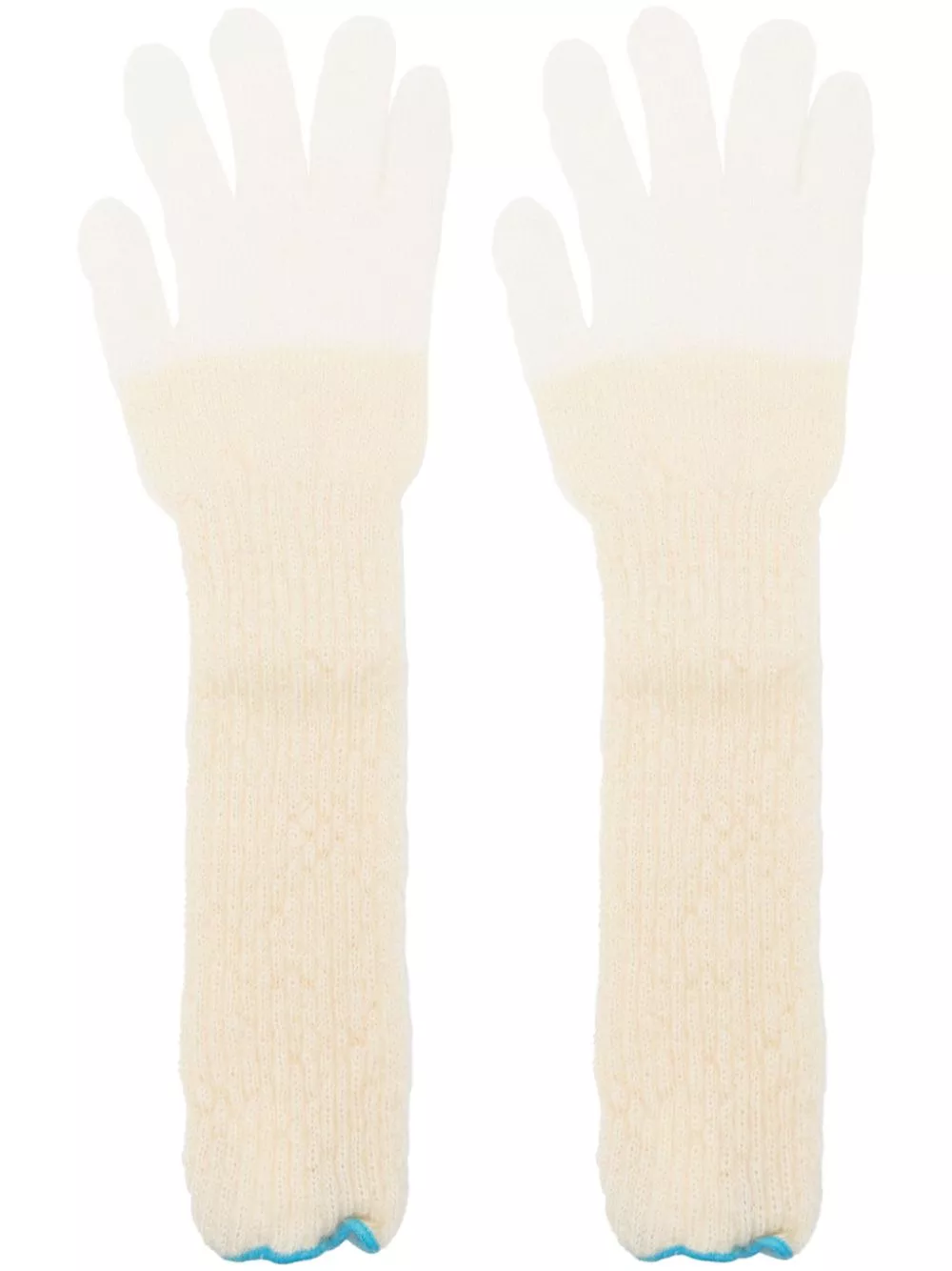 Cheap Comme des Garcons TAO two-tone ribbed gloves Women 0113