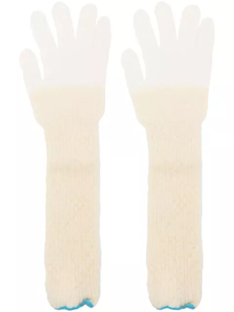 Comme des Garcons TAO two-tone ribbed gloves Women 0113