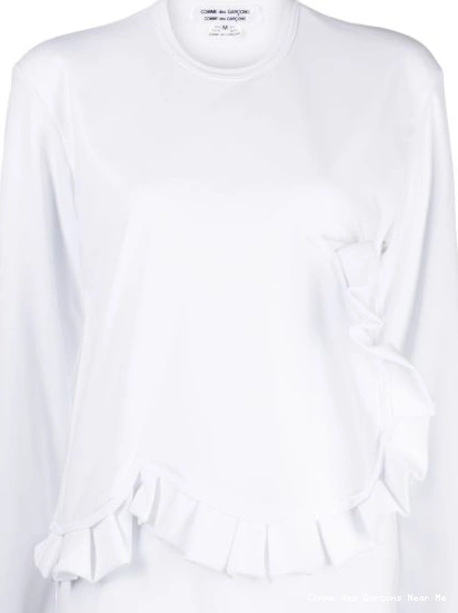 Affordable T-shirt Garcons Comme long-sleeved Des ruffle-detail Comme Garcons Des Women 0304