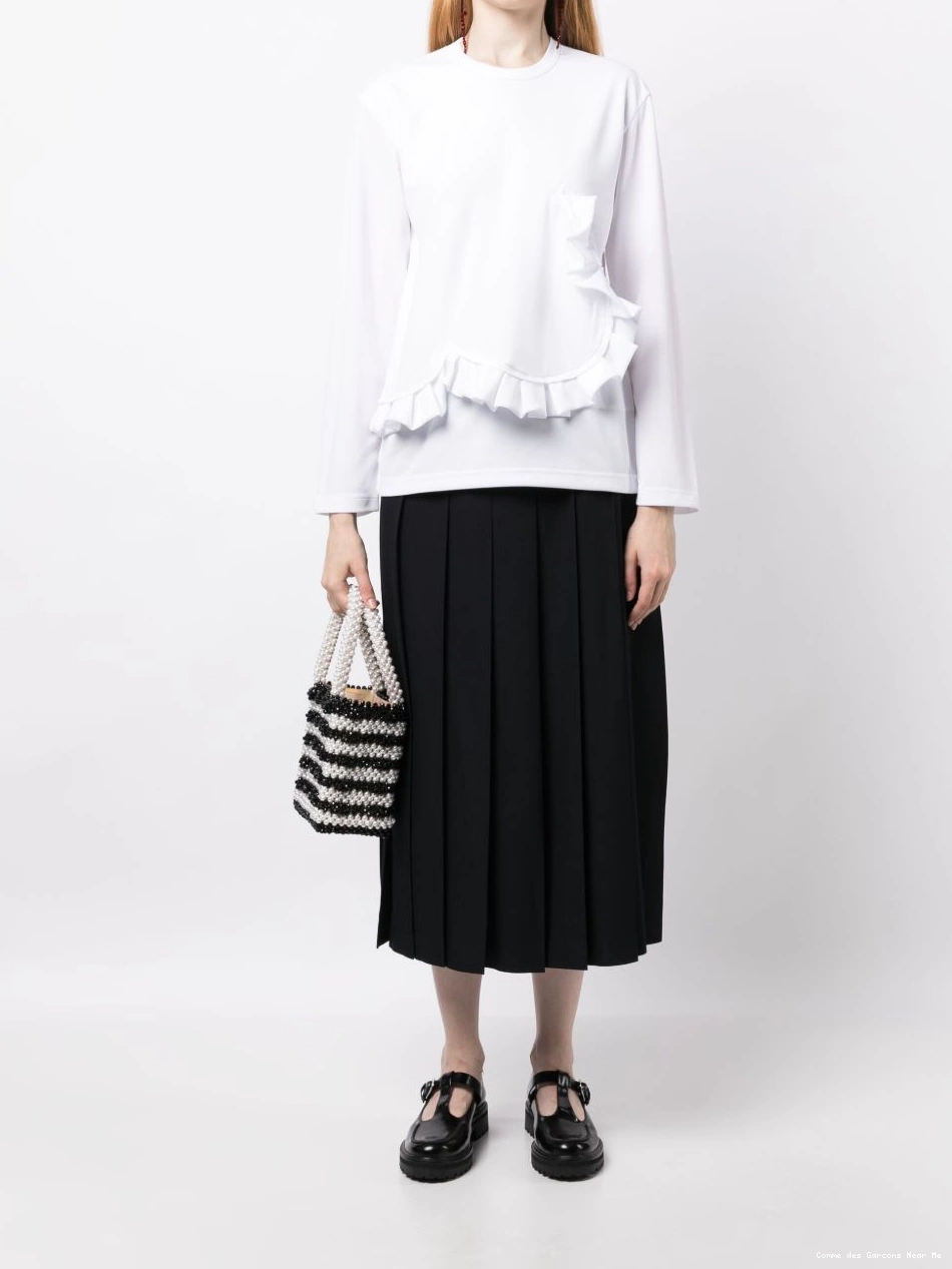 Affordable T-shirt Garcons Comme long-sleeved Des ruffle-detail Comme Garcons Des Women 0304