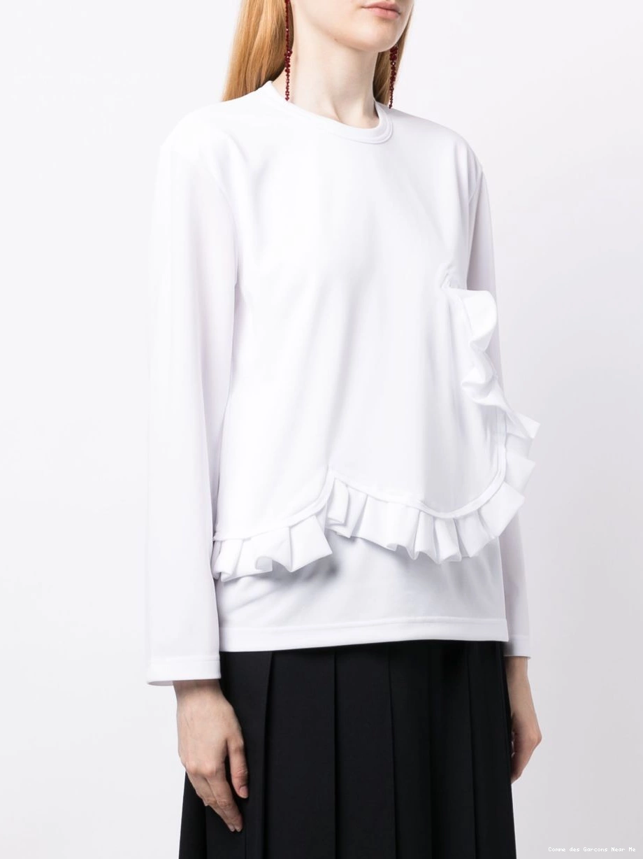 Affordable T-shirt Garcons Comme long-sleeved Des ruffle-detail Comme Garcons Des Women 0304