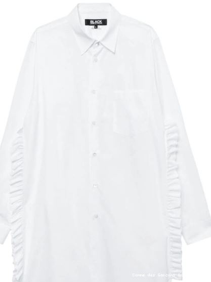 Affordable Garcons Comme Black oversized Des Women ruffle-trim shirt 0305