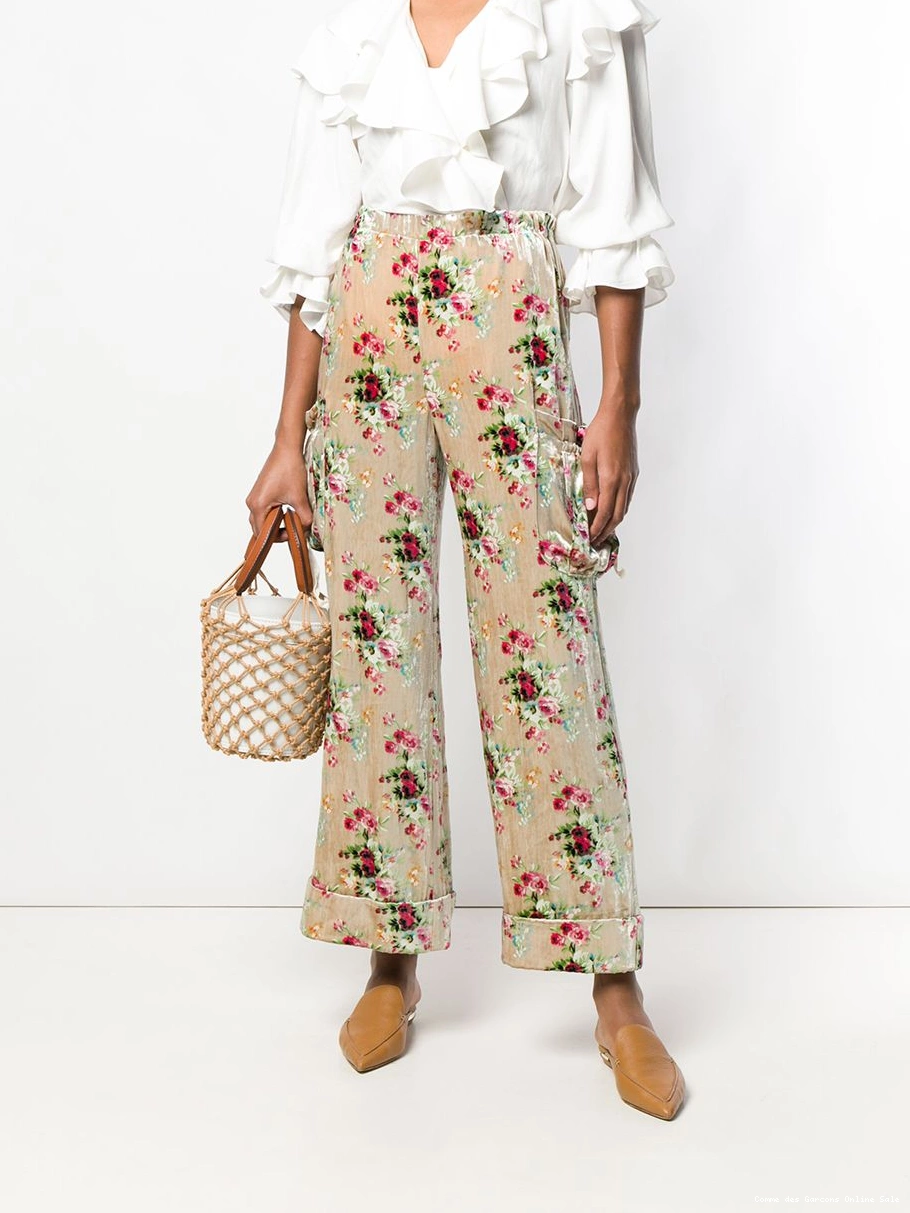 Affordable floral velvet Comme print Garcons Women Des trousers 0305